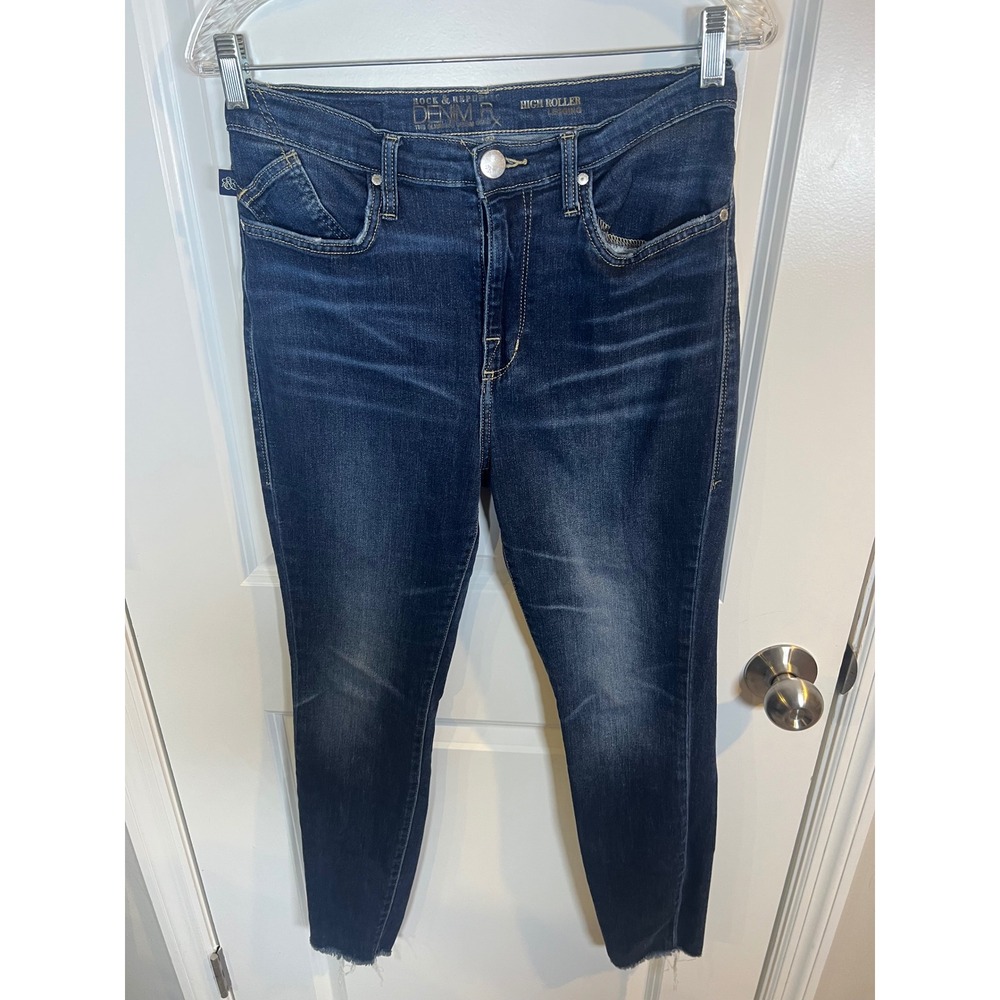 Rock & Republic Womens Legging Jeans High Roller‎ Dark Wash Blue Size 10